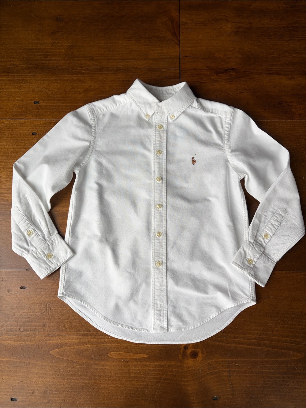 Ralph Lauren Youth White Button-Down Oxford Shirt Sz S/P 8
